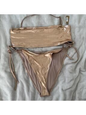 Skims copper metallic  bikini set NWT size 4x